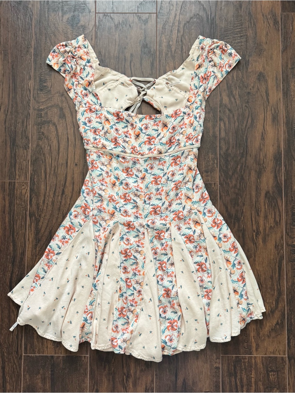 Free People Ponderosa Mini Dress Medium Peach Floral